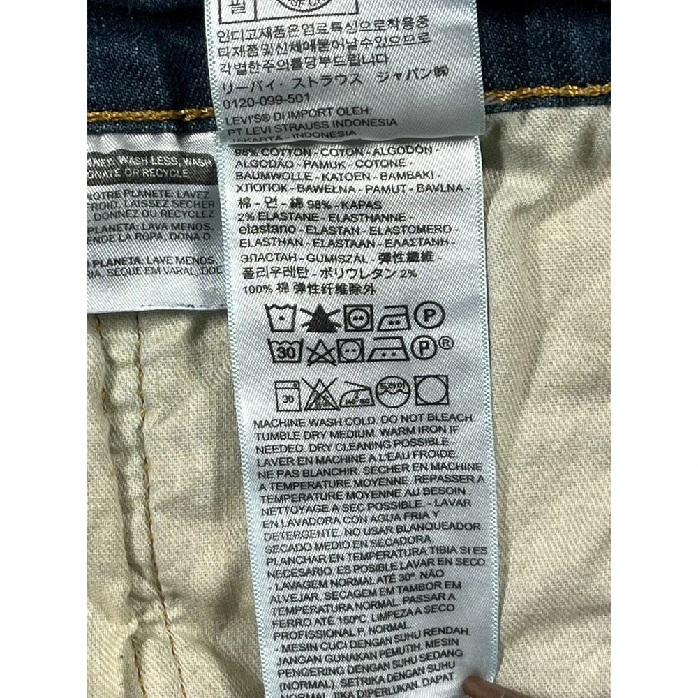 Levi's Jeans Men's 42x30 505 Straight Leg High Rise Medium Wash Denim Whiskering